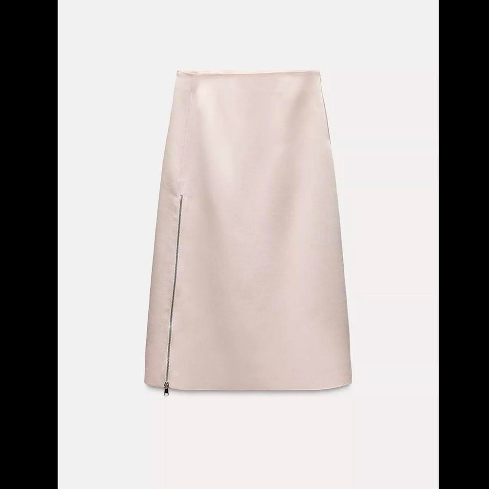ZARA ZIPPER LIGHTWEIGHT MIDI SKIRT - BRAND NEW WITH TAG - SIZE S